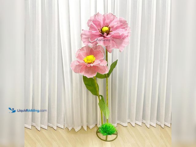 Lot 49-5408520 - Large Flowers for Decoration 5.6 ft Handmade Adjustable Artificial Flower, Perfect for Holiday Decor...