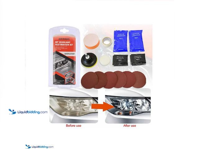 Lot 49-1802847 - Heavy Duty Headlight Lens Restoration Kit - NEW - Professional headlight restoration kit lets you sh...
