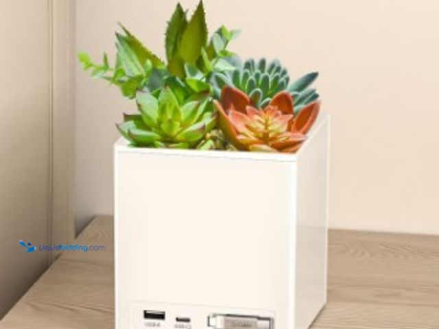 Lot 49-2025466 - Lot of (2) Tech Squared Power Bloom Charging Decorative Plant with Built-in Retractable USB-C Cable,...