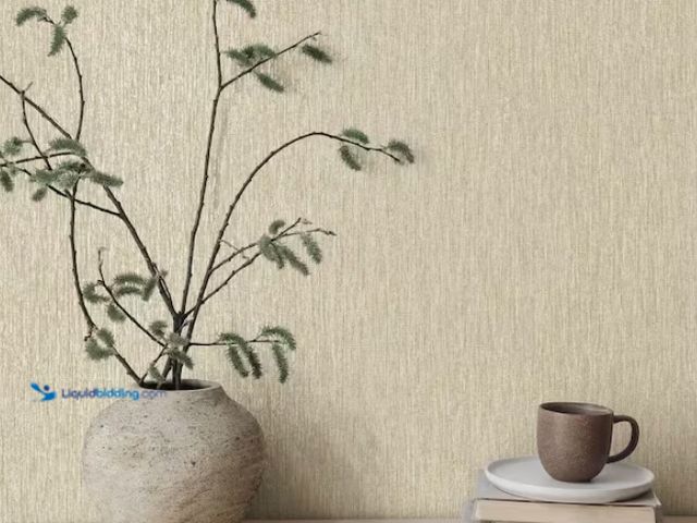 Lot 49-1574646 - (57) sq. ft. of Walls Republic Cream Wicker Weave Textured Wallpaper Print Non-Woven Non-Pasted Text...