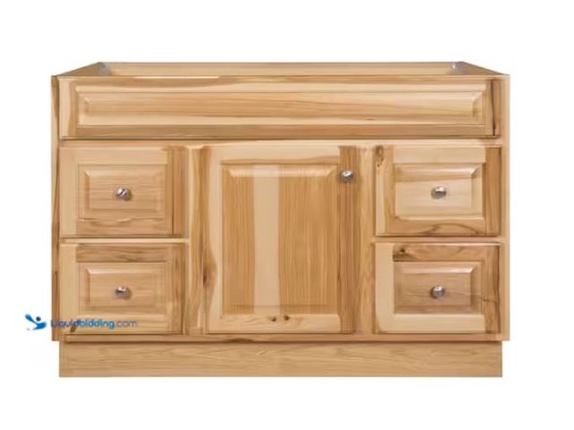Lot 49-1624375 - Glacier Bay Hampton 48 in. Bathroom Vanity Cabinet without Top in Natural Hickory (Assembled) Model ...