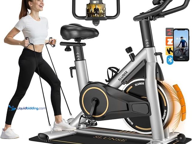 Lot 49-1630720 - Exercise Bike, Magnetic Resistance Stationary Bikes for Home with App Compatible, Silent Indoor Cycl...