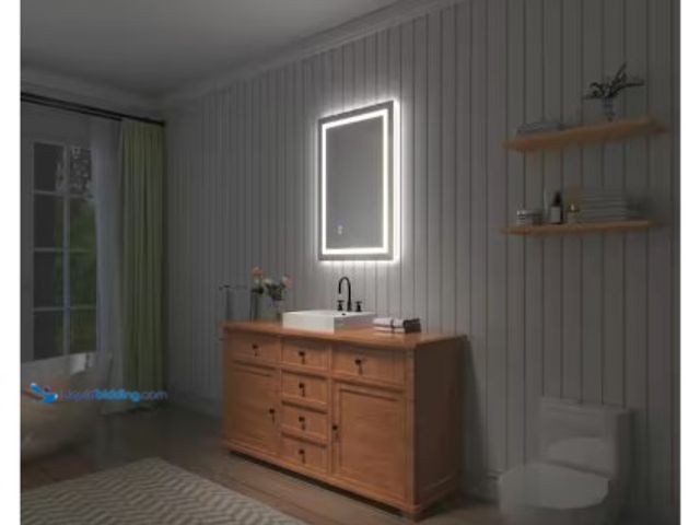 Lot 49-2004690 - TOOLKISS 24 in. W x 36 in. H Rectangular Frameless Backlit and Front-Lit LED Light Dimmable Anti-Fog...