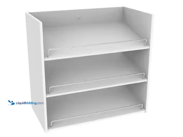 Lot 49-1625633 - ClosetMaid Impressions 3-Shelf White Shoe Organizer, Model # 14905, Unused, Has attachments.  Ref#PA...