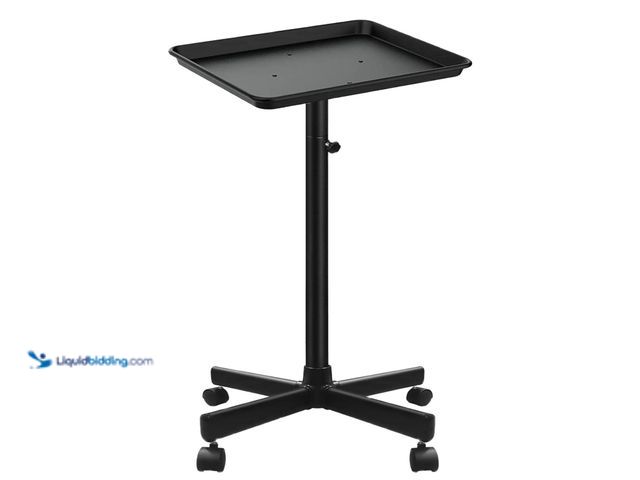 Lot 49-5445888 - Salon Tray on Wheels, Metal Feet Salon Tray Cart, Salon Rolling Tray with Adjustable Height, Dentist...