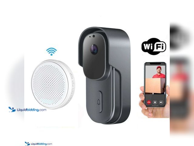 Lot 49-5388854 - Wireless Smart Video Doorbell Intercom Black with White Chime  - NEW - App controlled right from you...