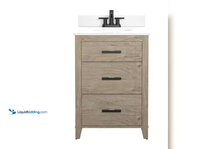 Lot 49-5573600 - Glacier Bay
Farmdale 24 in. W x 20 in. D x 37.9 in. H Bath Vanity in Natural Oak with White Stone T...