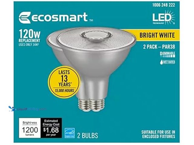 Lot 49-3531608 - EcoSmart 120-Watt Equivalent PAR38 Dimmable Energy Star Flood LED Spot Light Bulb Bright White (2-Pa...