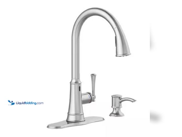 Lot 49-2025391 - Glacier Bay Hemming Single-Handle Touchless Pull Down Sprayer Kitchen Faucet with Soap Dispenser in ...