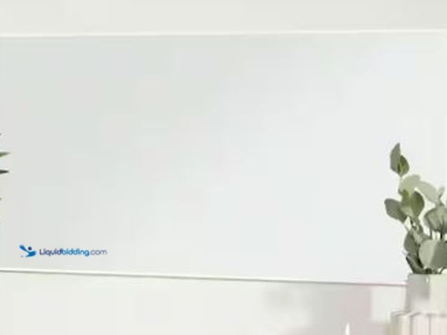 Lot 49-1518542 - Litton Lane 36 in. x 18 in. Rectangle Framed White Wall Mirror with Thin Frame Model # 040217, Unuse...