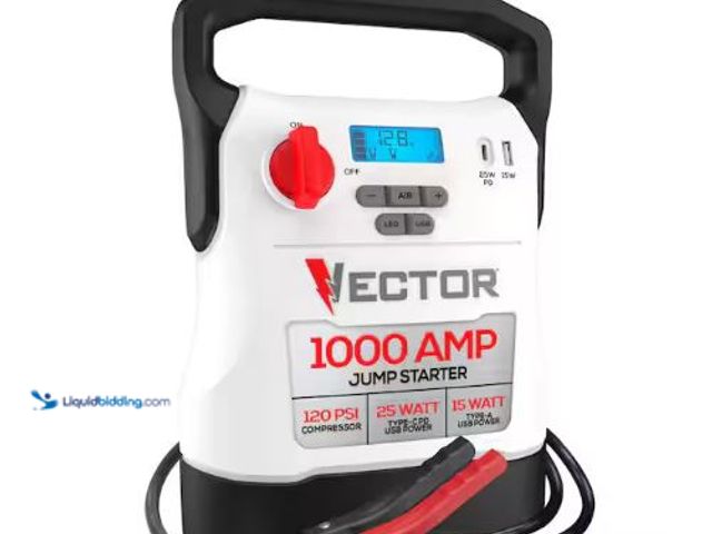 Lot 49-3432443 - VECTOR 1000 Amp Jump Starter, Compressor, USB Power, Model # VECJ1C, Used, Unable to test, No power ...