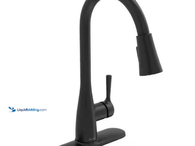 Lot 49-1627034 - Glacier Bay Sadira Single-Handle Pull-Down Sprayer Kitchen Faucet in Matte Black Model # HD67726W-15...