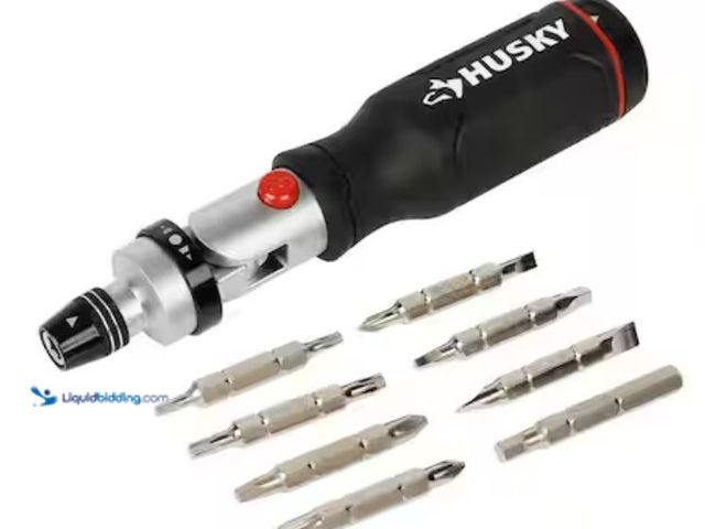 Lot 49-2005866 - Lot of (2) Husky Ratcheting Pivot Head Screwdriver (16-Piece), Model # 00144, Unused, Has attachment...