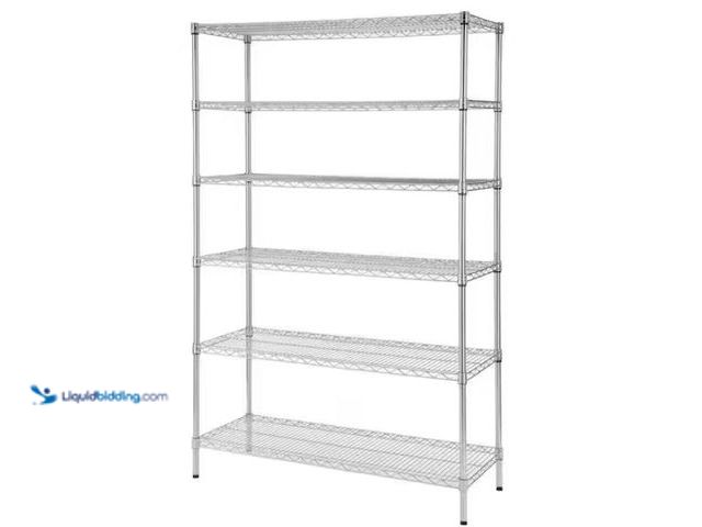 Lot 49-1547808 - HDX 6-Tier Commercial Grade Heavy Duty Steel Wire Shelving Unit in Chrome (48 in. W x 72 in. H x 18 ...