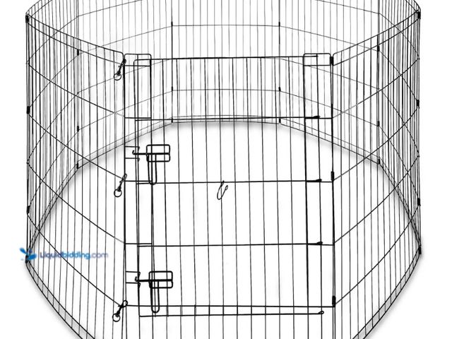 Lot 49-1625803 - Vibrant Life 8-Panel Wire Playpen for Pets, Black, 36" Tall, Model # 709309934, Unused, Has attachme...