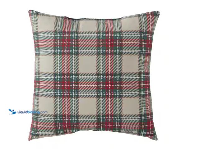 Lot 49-1575907 - Greendale Home Fashions Red and Green Plaid Holiday 18 in. x 18 in. Throw Pillow, Model # TP1000-PLA...
