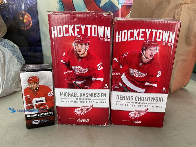 Lot 49-1505817 - COLLECTIBLE 3 DETROIT RED WINGS COLLECTIBLE PLAYER BOBBLEHEADS INCLUDING HENRIK ZETTERBERG, MICHAEL ...