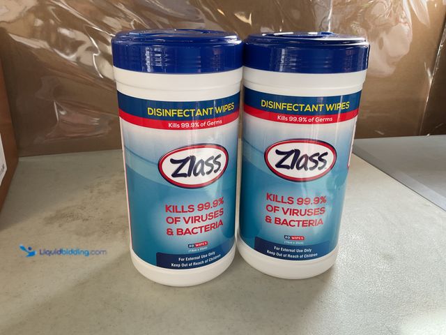 Lot 49-5350464 - Other LOT OF 2 ZLASS DISINFECTANT WIPES 80 IN EACH CONTAINER KILLS 99.9% OF VIRUSES