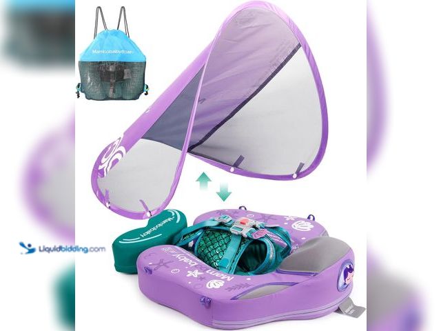 Lot 49-5410782 - Mambobaby Float Upgrade Add Tail Baby Float with Canopy for Infant Waist Swimming Ring Swim Trainer ...