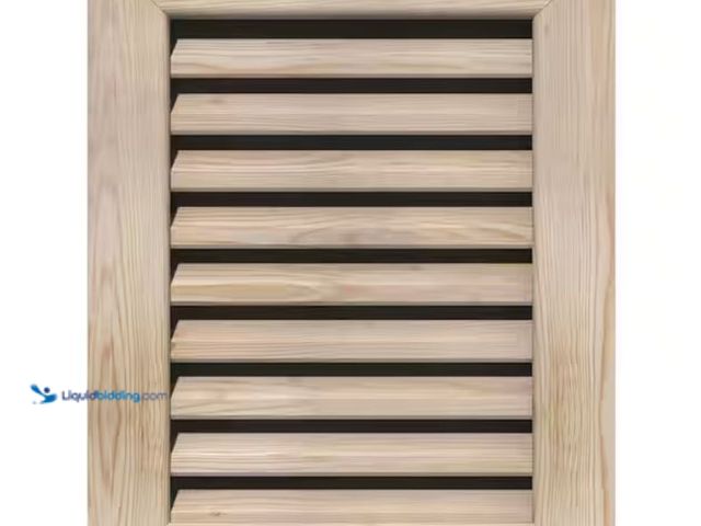 Lot 49-2006726 - Ekena Millwork 17 in. x 29 in. Rectangular Smooth Pine Wood Paintable Gable Louver Vent, Model # GVW...