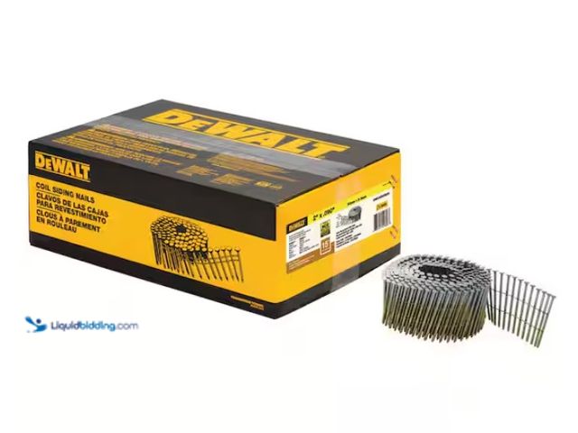 Lot 49-1567616 - (3600) pcs. DEWALT 2 in. x 0.090 in. Metal Coil Ring Shank Nails, Model # DWC6R90BDG, Unused.   Ref#...