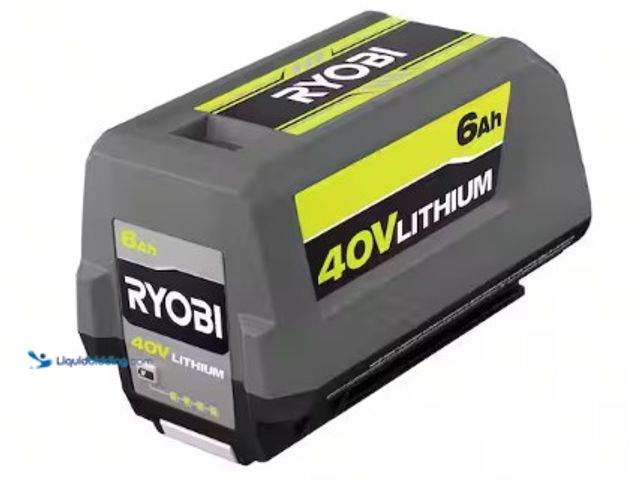 Lot 49-3631461 - RYOBI 40V Lithium-Ion 6.0Ah High Capacity Battery, Model # OP4060A1, Slightly used condition, Powers...