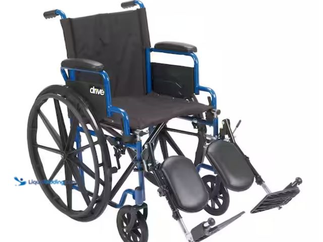Lot 49-2000107 - Drive Medical 18 in. Blue Streak Wheelchair with Flip Back Desk Arms and Elevating Leg Rests, Model ...
