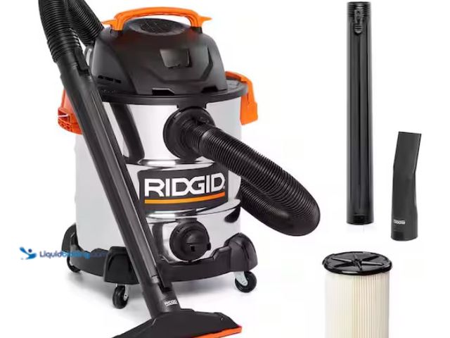 Lot 49-1550393 - RIDGID 10 Gal. 6.0 Peak HP Stainless Steel Shop Vacuum Wet Dry Vac with Filter, Locking Hose and Acc...