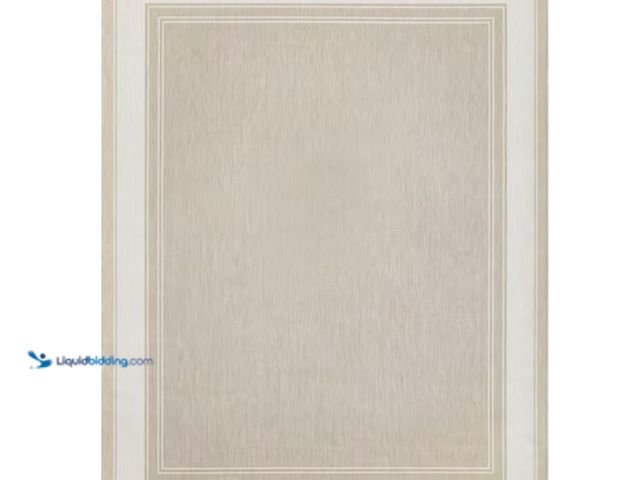 Lot 49-2026112 - Hampton Bay Cooper Beige 7 ft. x 9 ft. Border Indoor/Outdoor Area Rug, Model # 3126002. MSRP: $119.4...