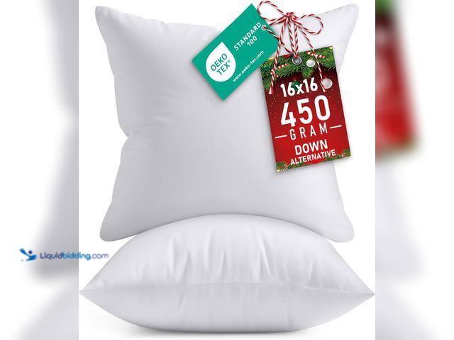 Lot 49-5458875 - Utopia Bedding Throw Pillows Insert (Pack of 2, White) - 16 x 16 Inches Bed and Couch Pillows - Indo...