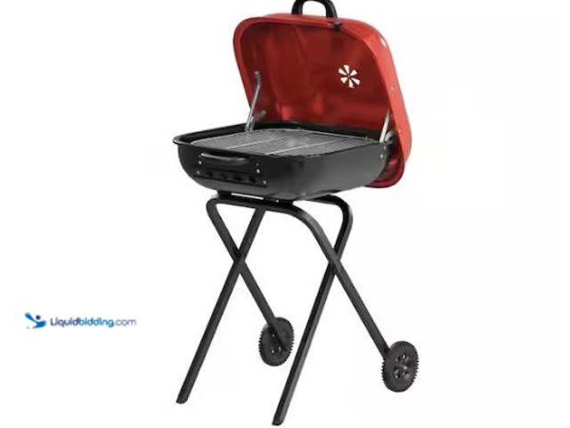 Lot 49-1624736 - Americana Walk-A-Bout Portable Red Charcoal Grill Model # 4200.0A236, Unused, Has Attachments, Scuff...