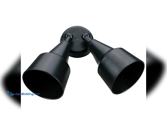 Lot 49-3523265 - 2-Light Black Outdoor Flood Light Unused