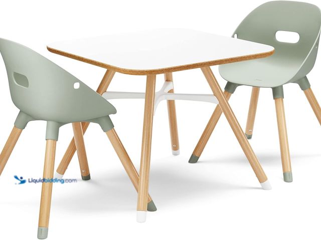 Lot 49-5408156 - Lalo The Play Kit, Kids Table and Chairs Set with Sustainably Sourced Wood Kids Table & Set of 2 Non...