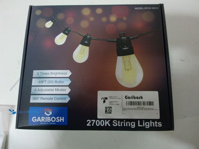 Lot 49-3481629 - Garibosh 2700k String Lights, 4 Adjustable Modes, 50FT, 360 Remote Control Model# DFQY-SS14, New, (4...