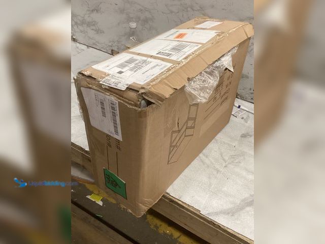 Lot 49-5483873 - Rustic Brown/Black Side table with drawer, Unused