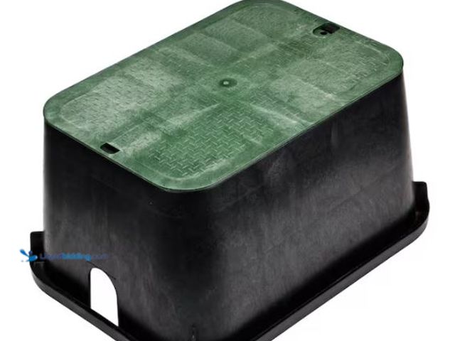 Lot 49-1518539 - NDS 15 in. X 22 in. Rectangular Jumbo Valve Box and Cover, 12 in. Height, Black Box, Green ICV Cover...