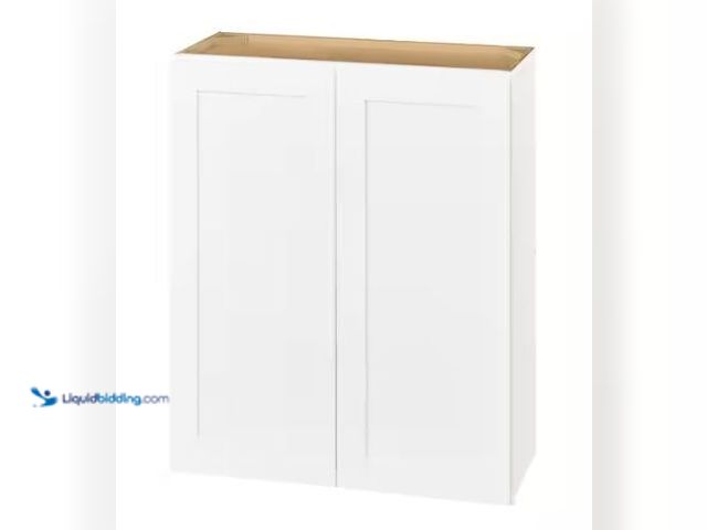 Lot 49-1549457 - Hampton Bay Avondale 30 in. W x 12 in. D x 36 in. H Ready to Assemble Plywood Shaker Wall Kitchen Ca...