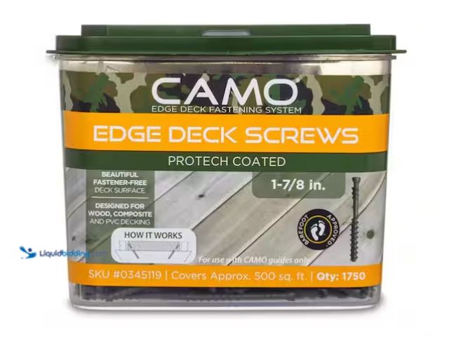 Lot 49-1575859 - CAMO 1-7/8 in. Exterior Decking Screw - Edge Hidden Deck Fasteners (1750-Count), Model # 0345119, Un...