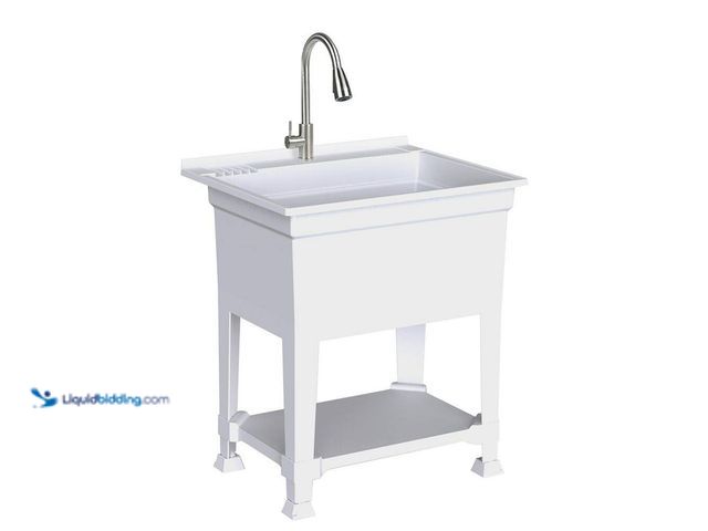 Lot 49-5547923 - Glacier Bay
30 in. W x 24 in. D x 35 in. H Freestanding Laundry/Utility Sink in White with Stainles...