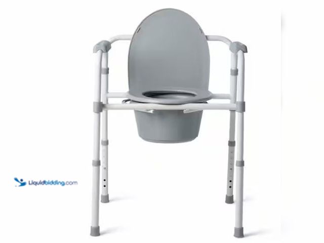 Lot 49-1547899 - Medline 3-in-1 Steel Folding Bedside Commode Toilet Seat, Model # G1-200X1, Unused.  Ref#LBStrorage
