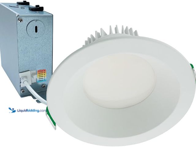 Lot 49-3564257 - HALO LCR 8 in Canless LED Recessed Ceiling Light, 50W Dimmable Downlight with 6 Selectable CCT 2700K...