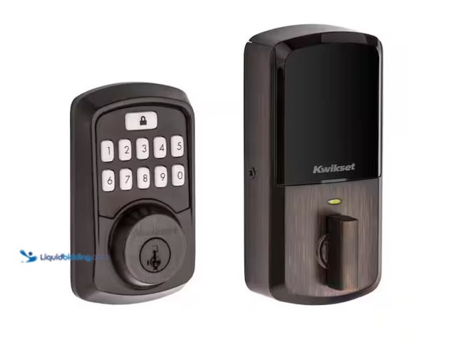 Lot 49-3431817 - Kwikset Aura Venetian Bronze Single Cylinder Electronic Bluetooth Keypad Smart Lock Deadbolt featuri...