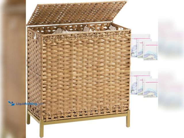 Lot 49-5410960 - Laundry Hamper with Lid 132 L, (35 Gallons) Clothes Hamper with Lid, Handwoven Rattan Laundry Hamper...
