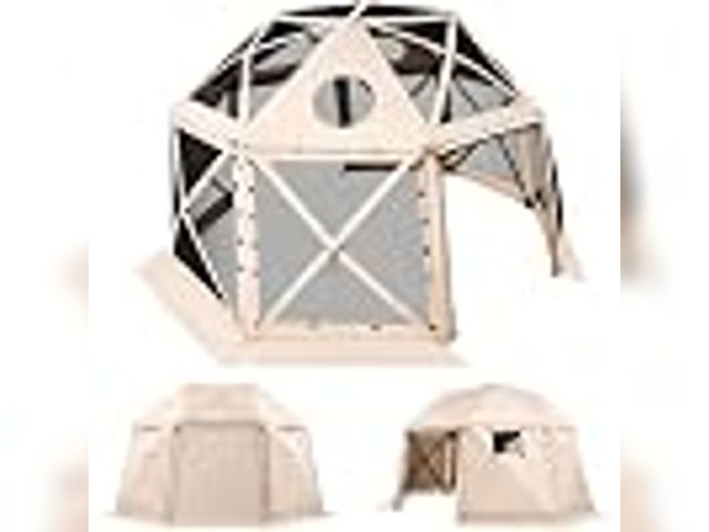 Lot 49-2021722 - VEVOR Camping Gazebo Tent 12 ft. x 12 ft. 6 Sized Pop-Up Canopy Screen Shelter Tent with Mesh Window...