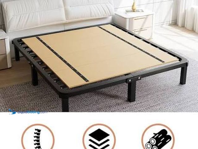 Lot 49-3564634 - Imperius 10MM, Queen Size 57x80'' Folding Spring Box, Bed Support Flat slats, ﻿ ﻿Light and Thin, Bre...