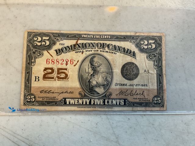 Lot 49-1505425 - RARE! 1923 OTTAWA CANADA FRACTIONAL 25 CENT PAPER CURRENCY #COINS0122