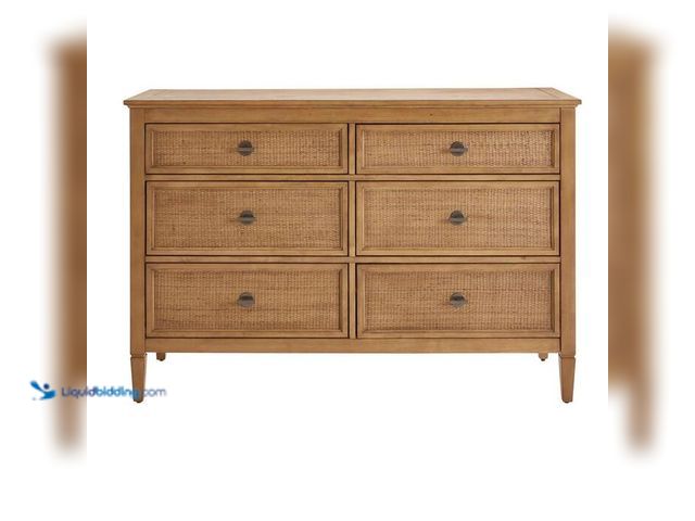 Lot 49-2024581 - Home Decorators Collection Marsden Patina Wood Finish 6-Drawer Rattan Cane Dresser (54 in. W x 36 in...