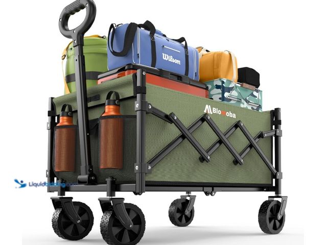 Lot 49-1516950 - Collapsible Wagon with Wheels, 220 lbs. Wagons Carts Foldable Wagon Cart with Flexible Handle, Light...