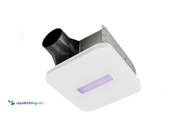 Lot 49-1517291 - Broan-NuTone ARN110LKVV: SurfaceShield 110 CFM Bathroom Exhaust Vent Fan w/ LED and Vyv Antimicrobia...
