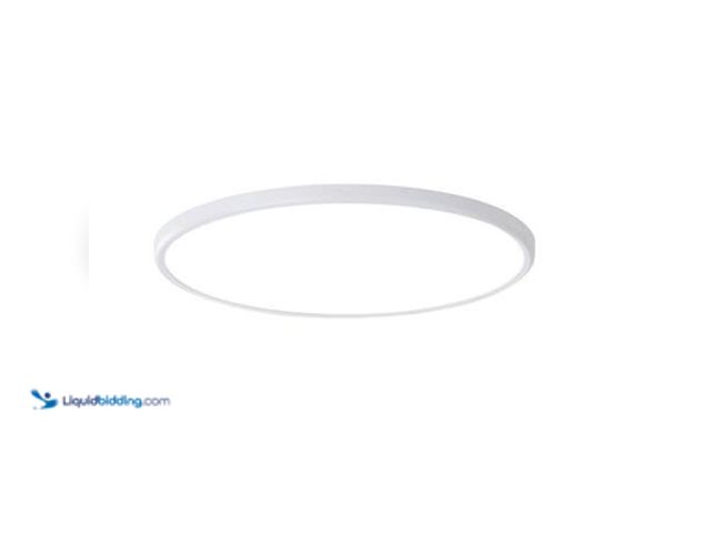 Lot 49-5581522 - QRMOK 15.7 in. Indoor White 28W Dimmable LED Flush Mount Ceiling Light w/ Remote and Nightlight Warm...